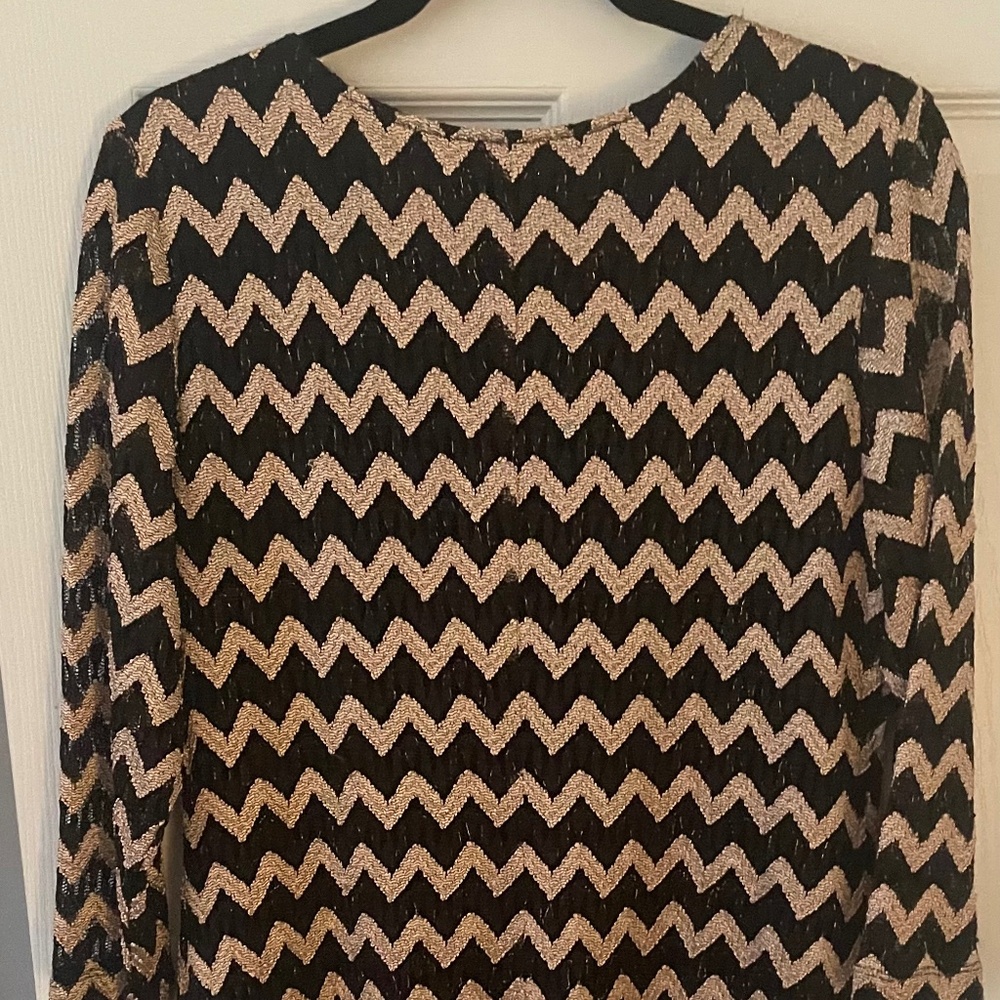 Chevron print evening/cocktail dress.